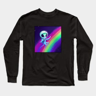 Rainbow Space Alien Long Sleeve T-Shirt